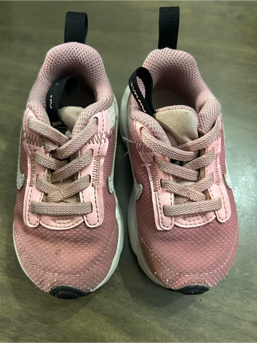 Nike Kids Pink Lace-Up Sneakers with White Swoosh